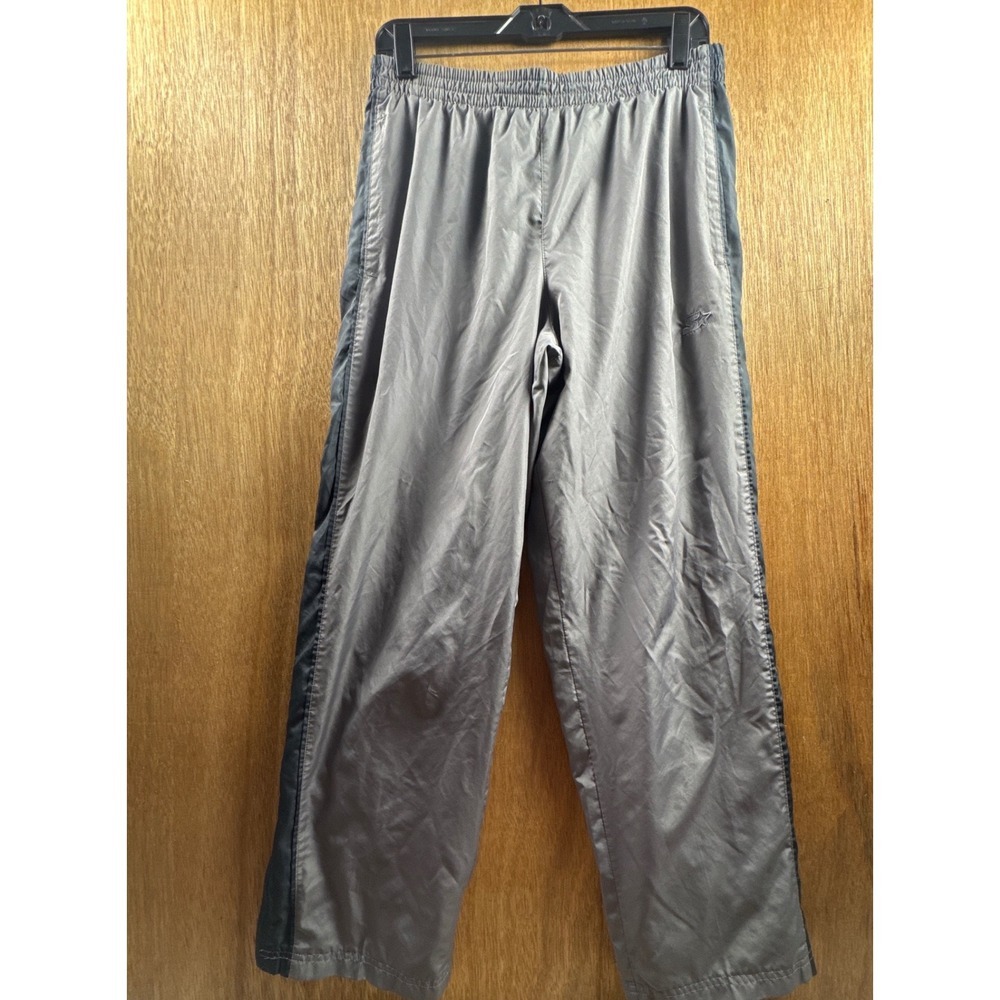 Starter Track Pants Mens Small Gray Excellent Y2K Athletic Swishy Trousers